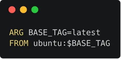 Dockerfile with ARG BASE_TAG=latest and FROM ubuntu:$BASE_TAG